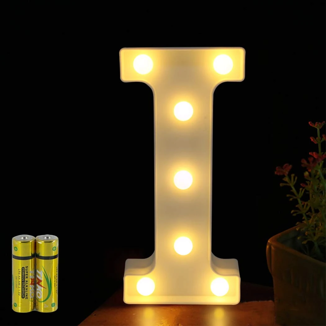 HONPHIER® Letter Lights Decorative LED Alphabet Lights Marquee Decoration Light Up Sign Night Light Battery Operated for Birthday Party Wedding Receptions Holiday Bar Home Bedroom Bath Bar Decor (I)