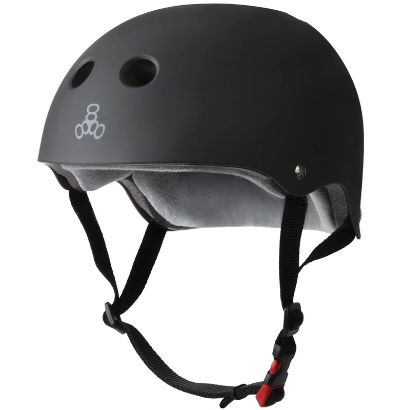 Triple 8 The Certified Sweatsaver Skateboarding Helmet, Black Rubber, x-large / xx-large