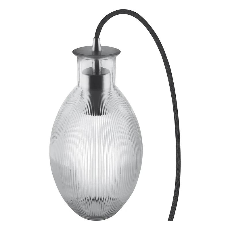 Ledvance Vintage Edition 1906 Table Lamp with E27 Socket, Smoke Grey Glass, Bulb Not Included, Carved Table Grape