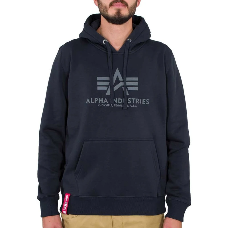 Alpha Industries Basic Hoody Hooded Sweat for Men Rep.Blue