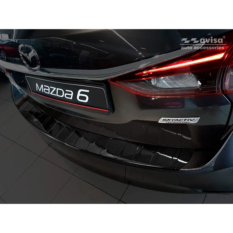 Avisa Real 3D Carbon Rear bumper protector compatible with Mazda 6 III GJ combi 2012-