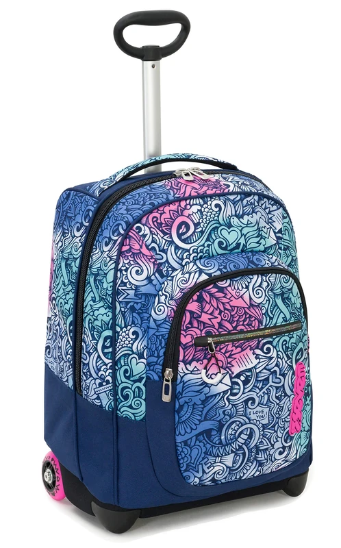 Seven Rolling backpack, PINKSHADE, Wheeled Book Bag, 2 in 1, Backpack + Trolley, for Teen, Girls&Boys, For School, Sport, Free Time, Laptop Sleeve, Italian Design, Navy