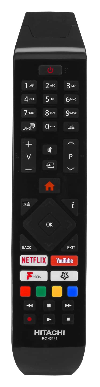Replacement Remote Control for Hitachi RC43141 Smart LED TVs with Netflix Youtube Freeview F play Buttons