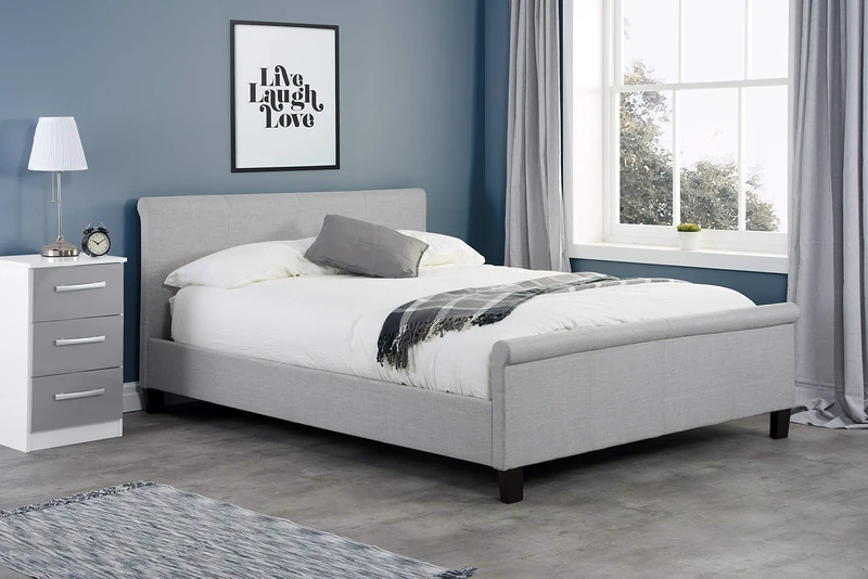 Birlea, Stratus Fabric Bed, Grey, 120cm