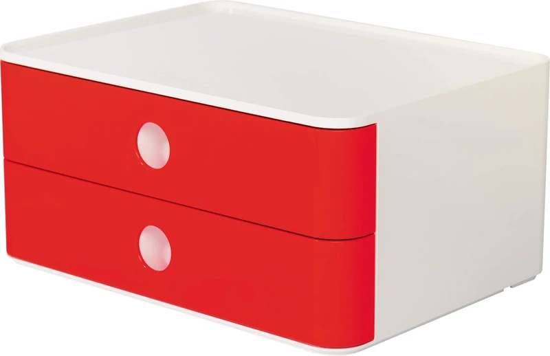 Han 1120-17 ALLISON SMART-BOX , designer drawer box, stackable with 2 drawers, Cherry Red