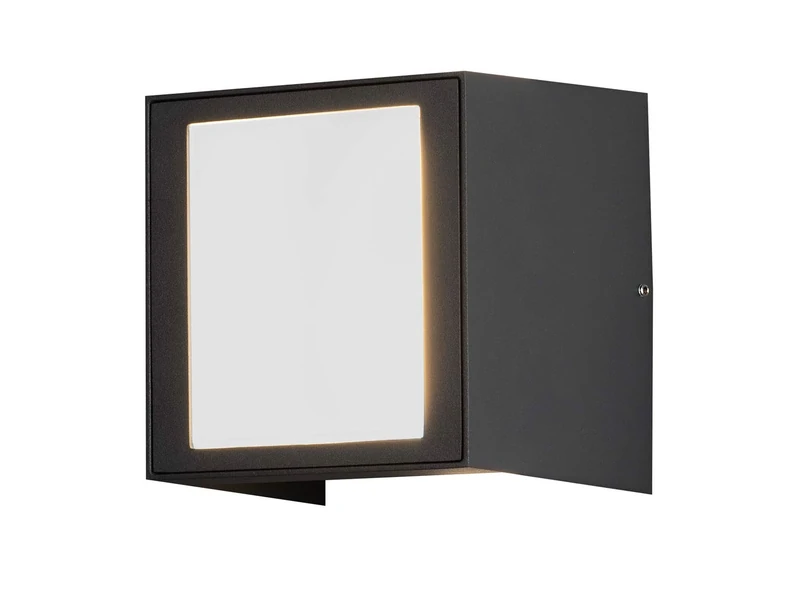 Konstsmide Outdoor Wall Light Mains Powered/Cremona Up Down Adjustable/LED High Power 3 x 3 W Lamp/Clear Glass and Frosted Acrylic/Aluminium/IP54/Outside Light Anthracite