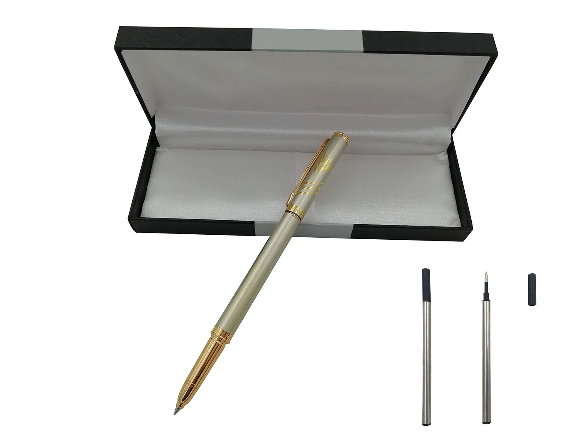 Accod Fashion Rollerball Pen Metal Ballpoint Pen Signature Pen with Two Replaceable Refills Gift for Family and Friend-Gift Box (G)
