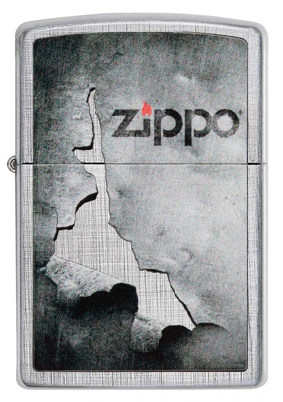 ZIPPO – Linen Weave - Peeled Metal Design, Color Image – gasoline Windproof lighter, refillable, in gift box