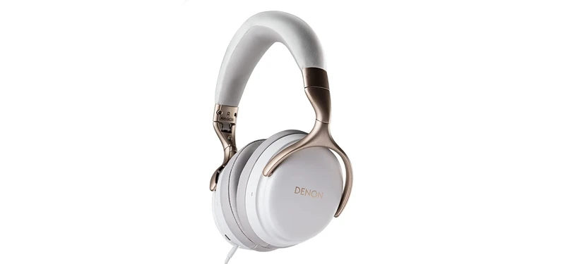 Denon AH-GC30 Wireless Noise Cancelling Over-Ear Headphones, Bluetooth, Hi-Res Audio, Dual Microphones, Foldable, 20hrs Battery, Deluxe Carrying Case - White