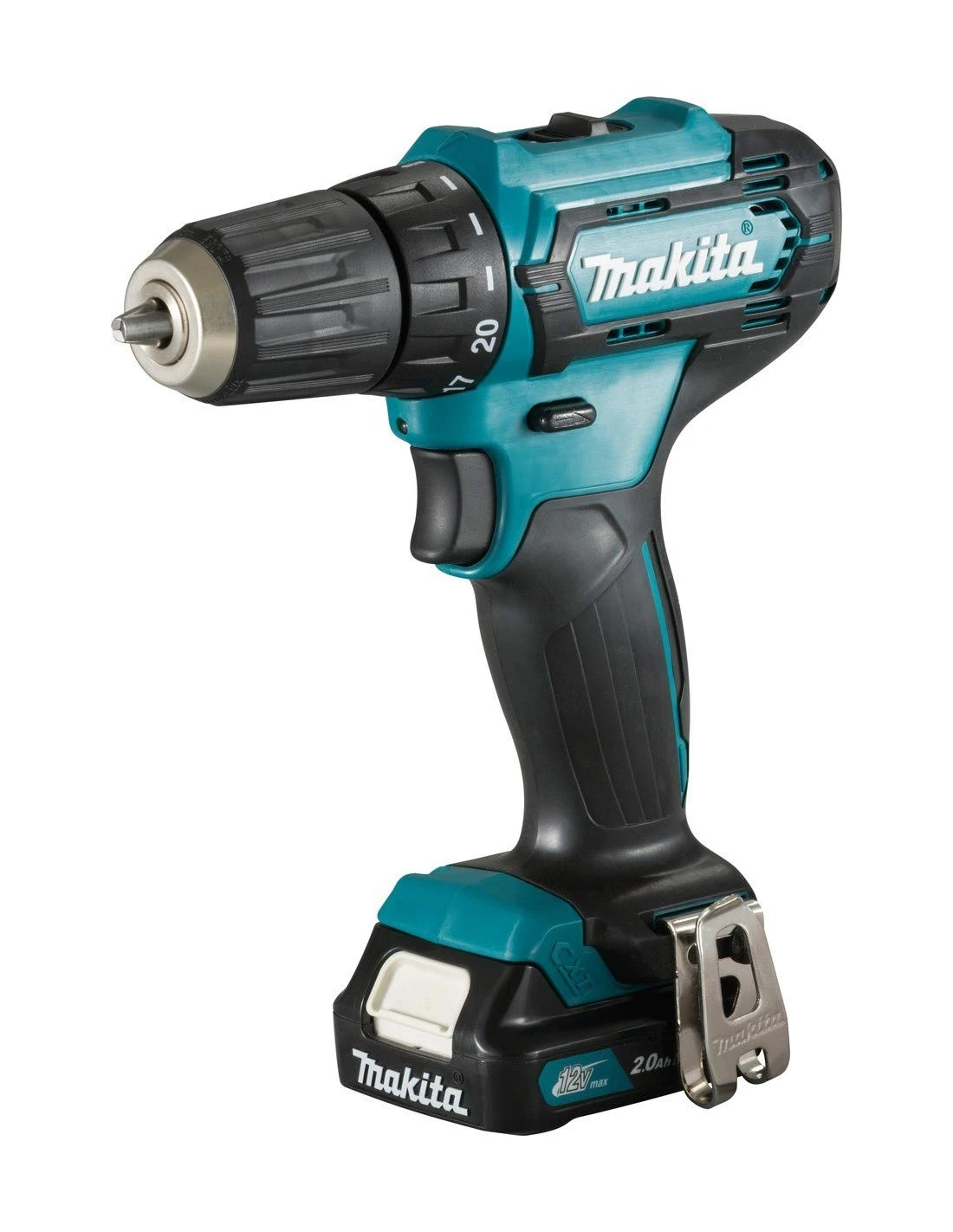 Makita DF333DWAE 12V Max Li-ion CXT Drill Driver Complete with 2 x 2.0 Ah Li-Ion Batteries and Charger Supplied in A Carry Case