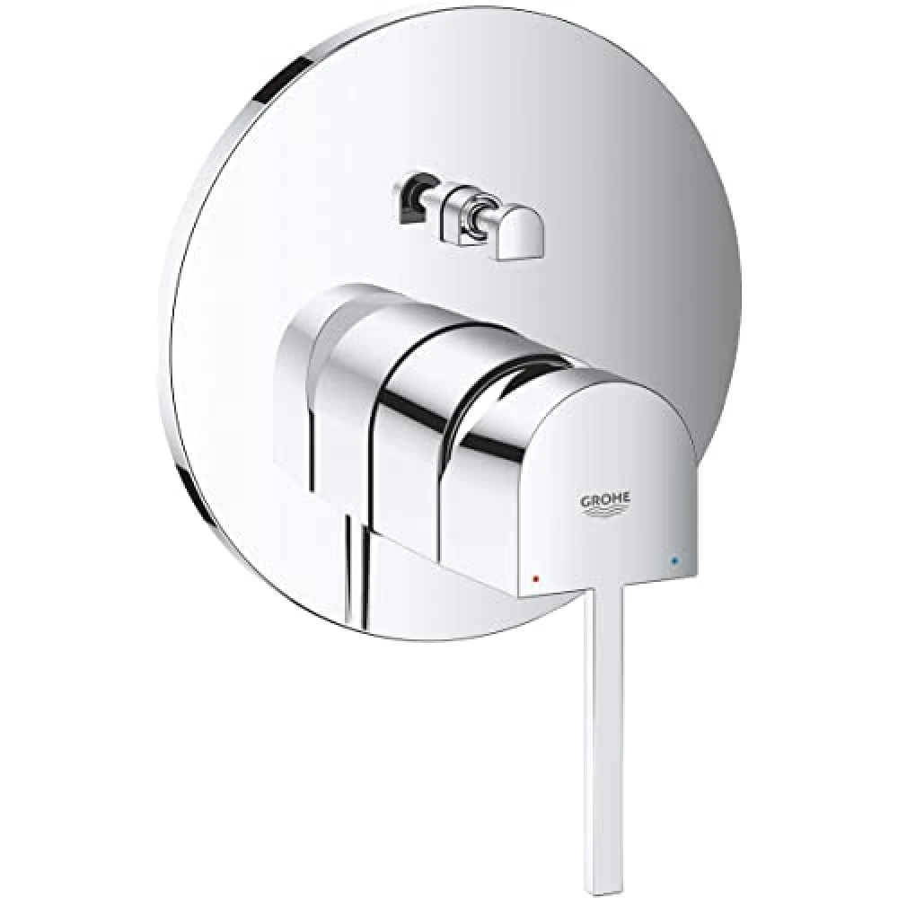GROHE Plus Single Lever Bath Mixer with Shower Set, Wall-Mounted Bath Tap in Chrome Finish 33547003