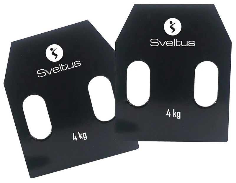 sveltus 1799-3 Steel Plates with Handles, 4 kg x 2, Adults, Unisex, Black, One Size