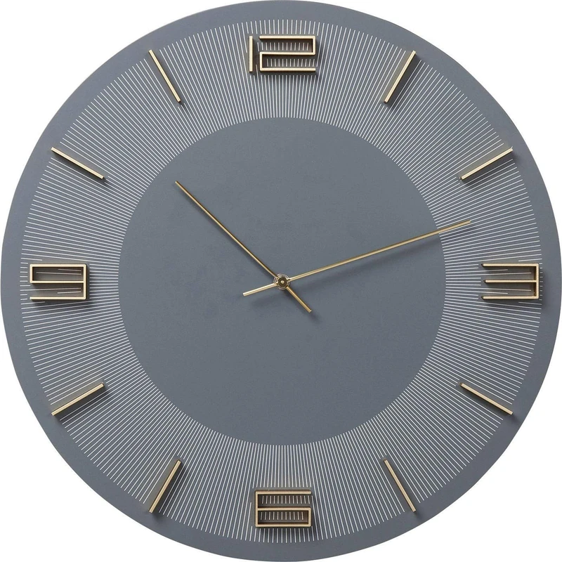 Kare Design Wall Clock Leonardo Grey/Gold Ø49cm