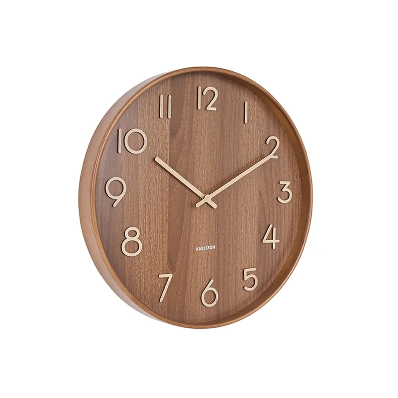 Karlsson Pure L-Dark Linden Wall Clock Diameter 60 x Depth 5.4 cm Lime Wood - Image 1