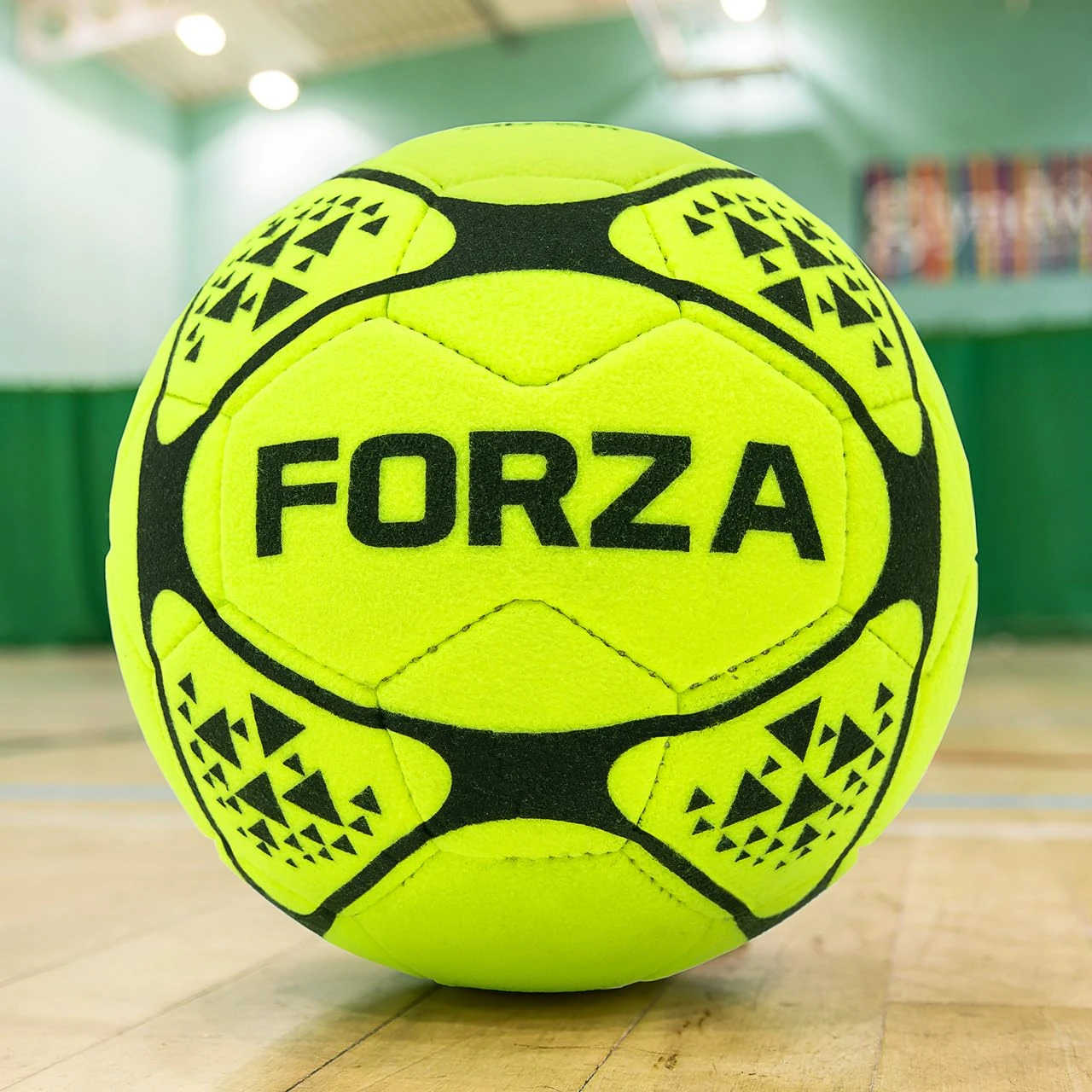 FORZA Indoor Footballs [3 Sizes] | Fluorescent Yellow Footballs Designed For Indoor and Laminate Surfaces - Ideal for Schools, Sports Centres & Coaches (Size 5, Pack of 25)