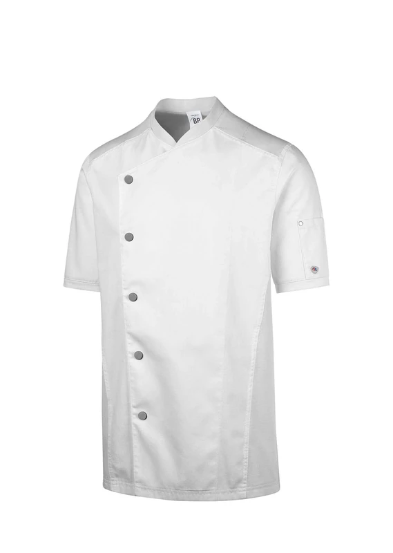 BP 1599-485-21-3XL, Men's short sleeve chef's jacket, 1/2 sleeve, piqué inserts and arm-lift system 215,00 g/m², fabric blend white, 3XL