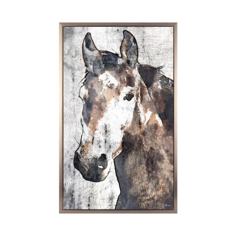 Stallion - Framed wrapped canvas wall art picture (H79cm x W49cm) - Image 1
