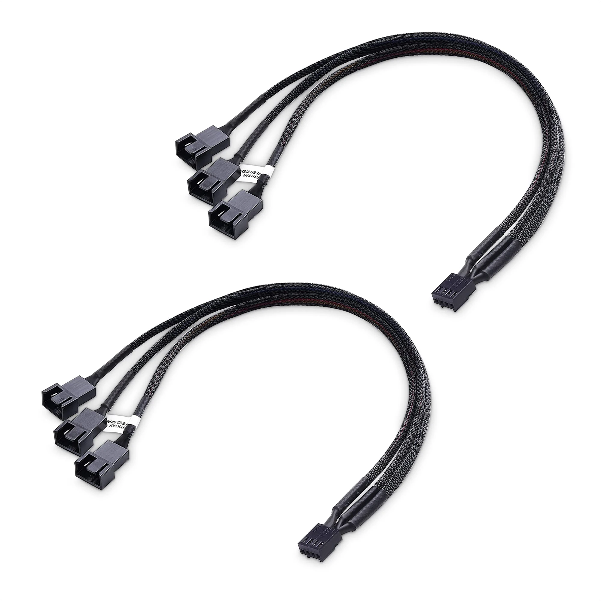Cable Matters 2 Pack 4 Pin PWM Splitter Cable - 30cm, 3 Computer Fan Splitter