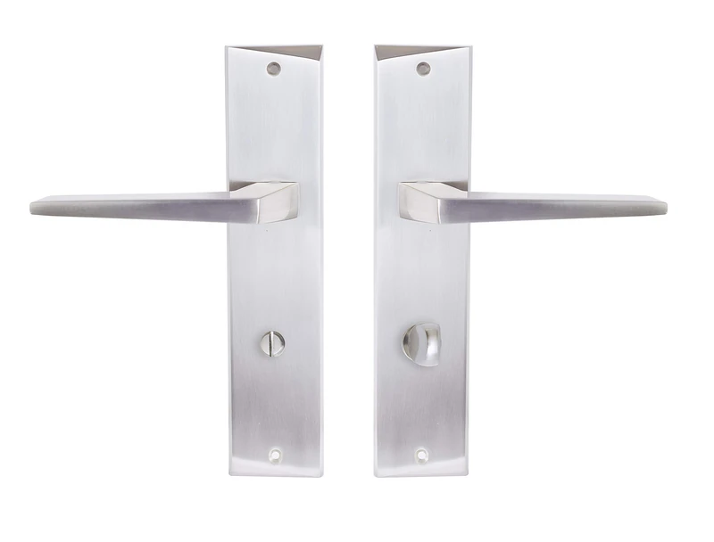 Brass Crank Set Made in Spain. Satin Nickel Semi-Gloss Varnish. Plate Measurements: 230 x 50 mm. - Image 1