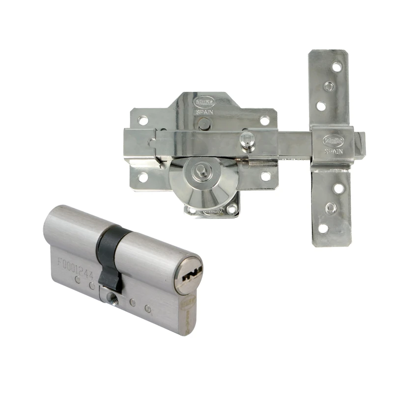 Amig Security Pack with 1 EPLUS Lock and a Cylinder Model 10000E Matching Chrome 35 x 35, Chrome, 0