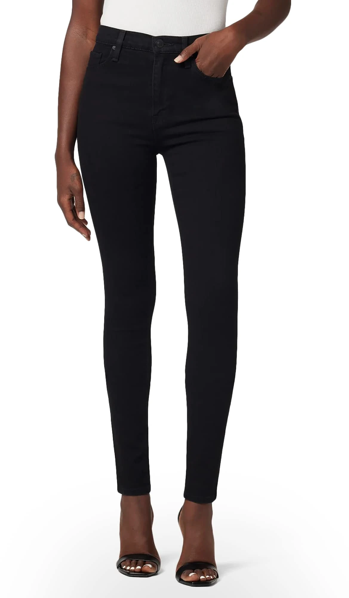 HUDSON Women's Barbara High Rise Super Skinny Jean, Black, 25