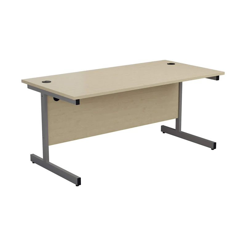 Office Hippo Workstation, MFC, Silver Frame, Maple Top, 120 x 80 x 73 cm
