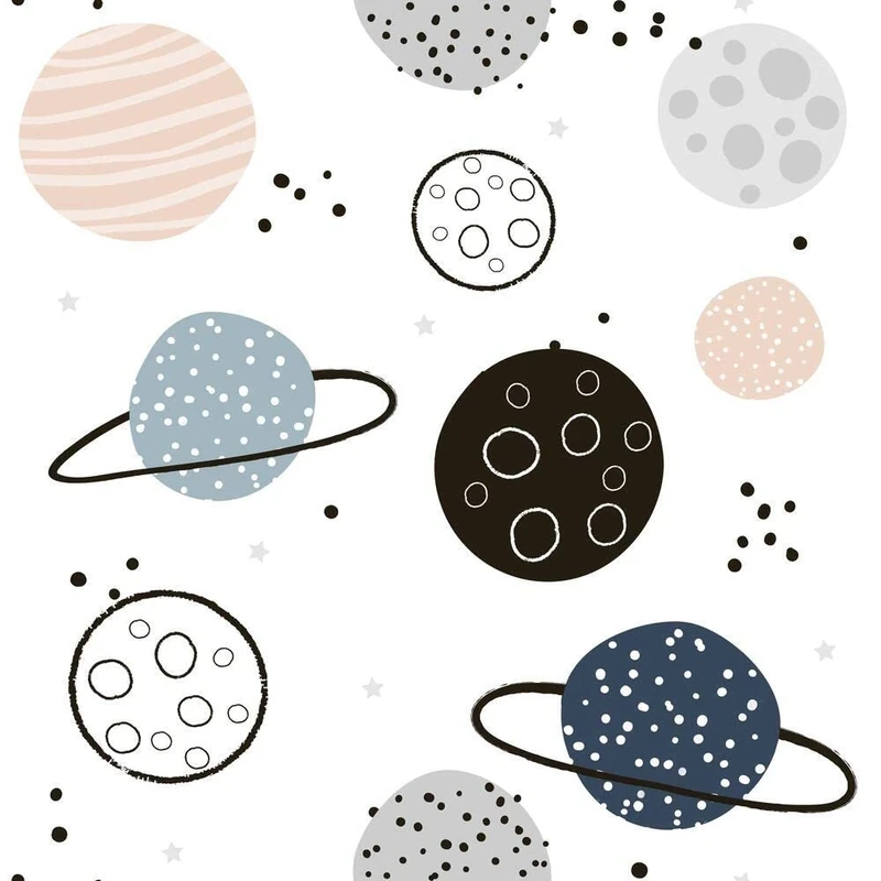 RoomMates Colorful Planets Self Adhesive Wallpaper
