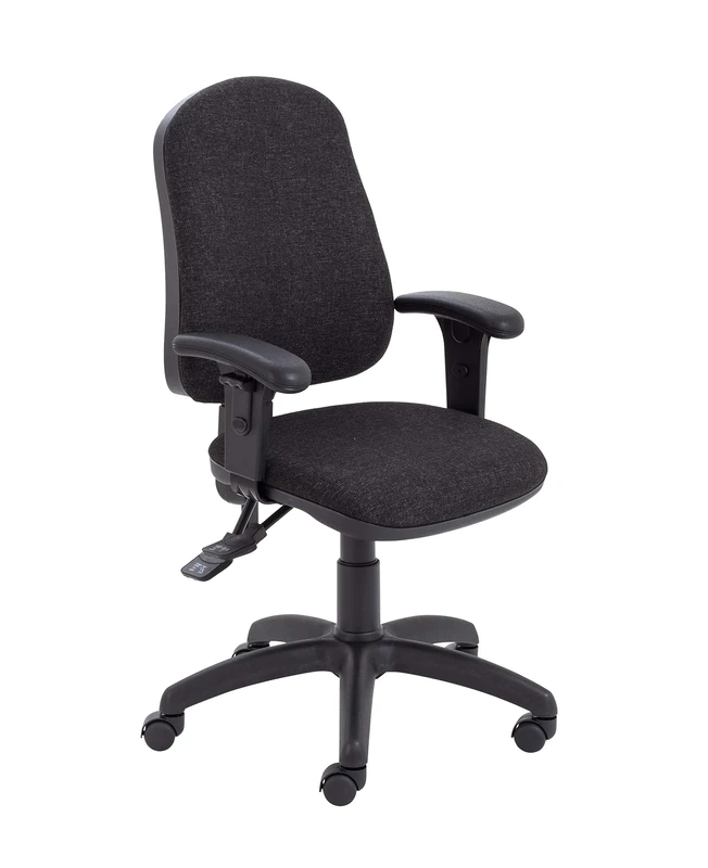 Office Hippo High Back Desk Chair, Ergonomic Home & Office Chair With Height Adjustable Seat, Backrest & Arms, Lumbar Support For Extra Comfort, Computer Chair - Charcoal Grey