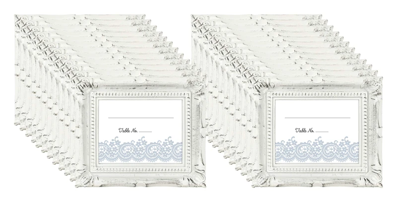 MCS Wedding Photo Frame/Placecard Holder, 69044, 24-Pack, Rustic White