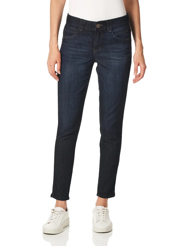 Democracy Women's Petite Ab Solution Straight Leg Jean, Indigo, 16