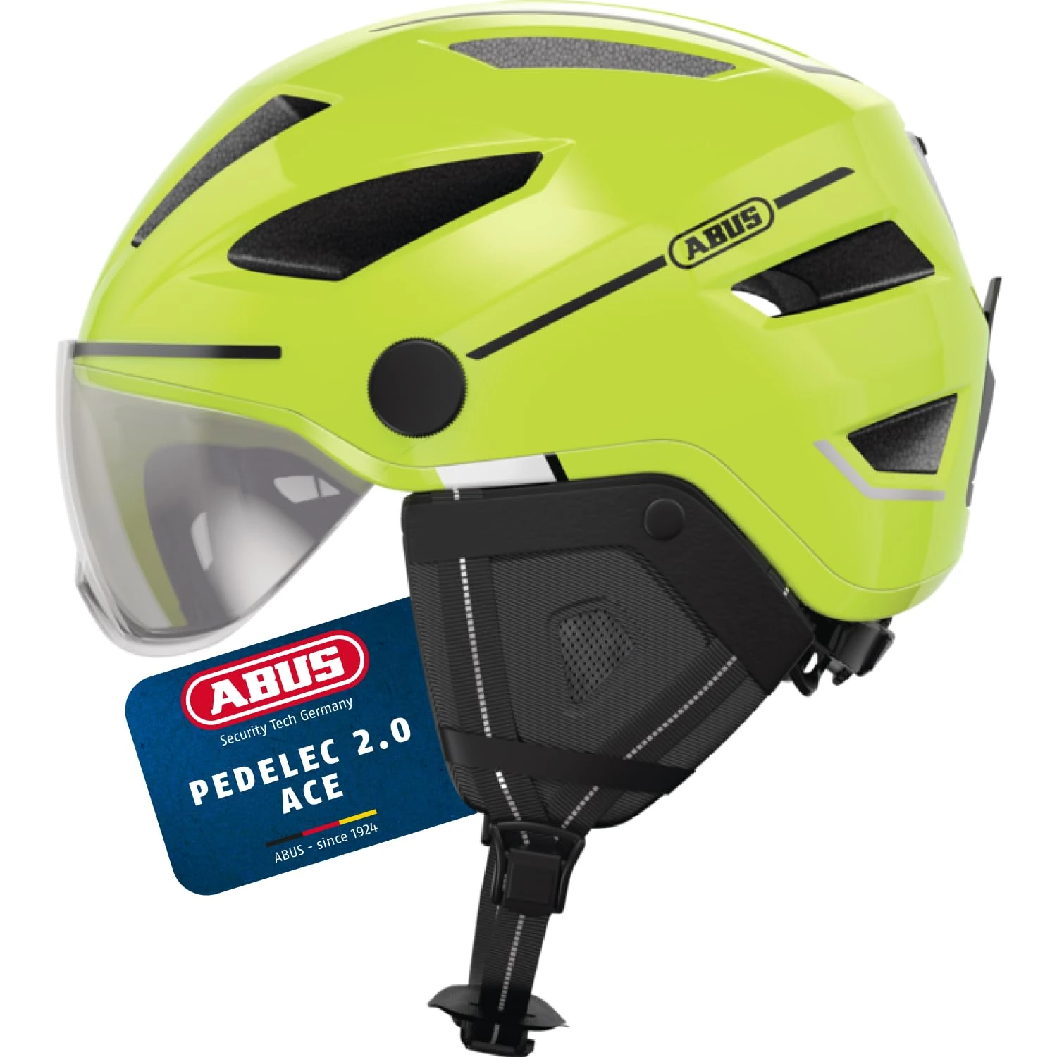 ABUS city helmet Pedelec 2.0 ACE - bicycle helmet with rear light, visor, rain cover, ear protection - for men and women