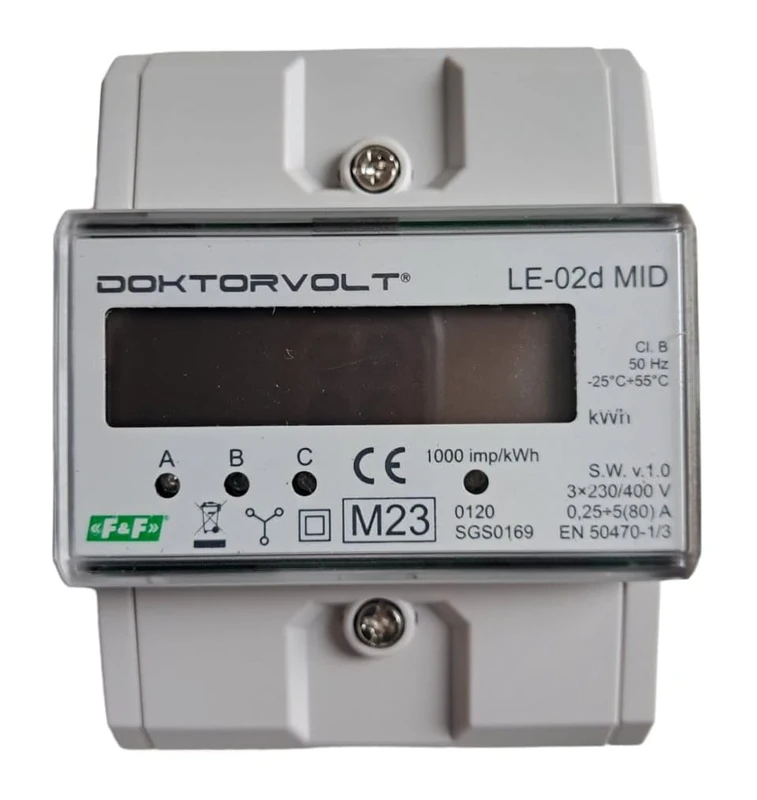 3 Phase 0.25÷10(63) A Electric Meter MID Three-Phase Meter LE-02D MID F&F 2686