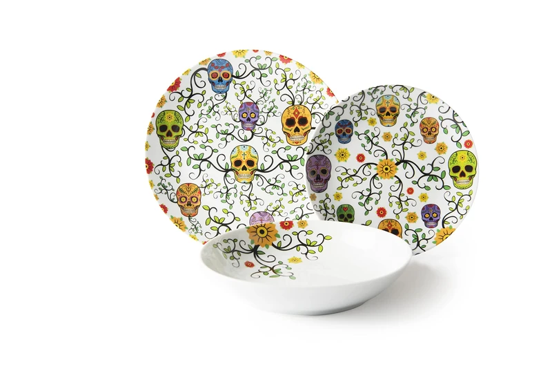 Excelsa Calavera Dinner Set 18 Pieces, Porcelain