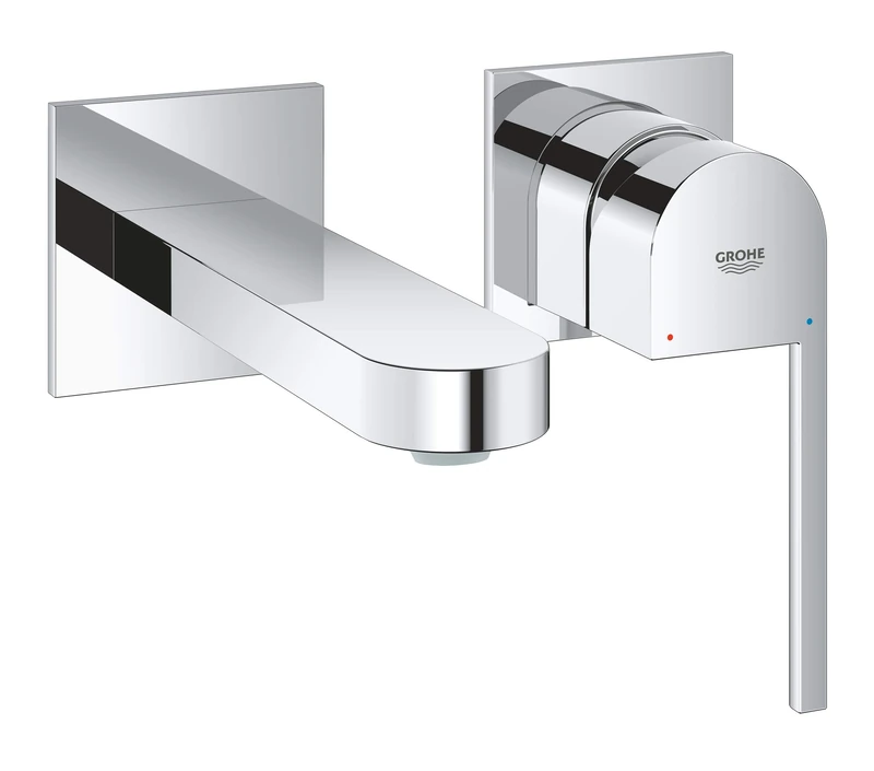 GROHE Plus 2-Hole Basin Mixer, Wall-Mounted, M-Size Water-Saving Tap in Chrome Finish 29303003