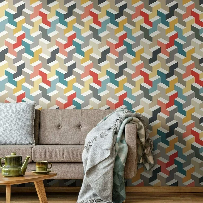 RoomMates 3D Steps Peel and Stick Wallpaper