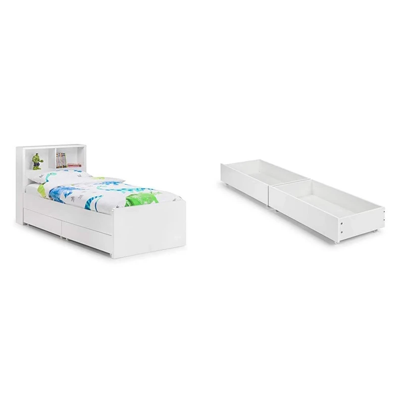 Julian Bowen Set Of Manhattan Bookcase Bed & Set Of 2 Underbed Drawers