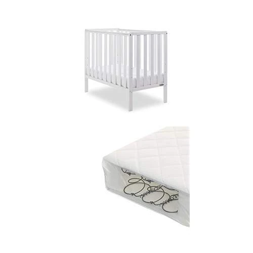 Obaby Bantam Space Saver Cot and Sprung Mattress - White