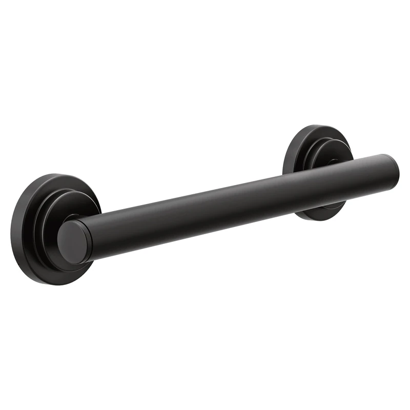 Moen YG0712BL Iso Collection 12-Inch Designer Grab Bar, Matte Black