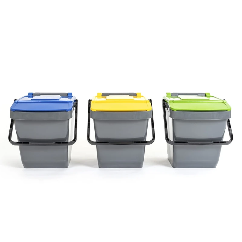 MATTIUSSI Tris Stackable Containers for Waste Easy Twin 30L