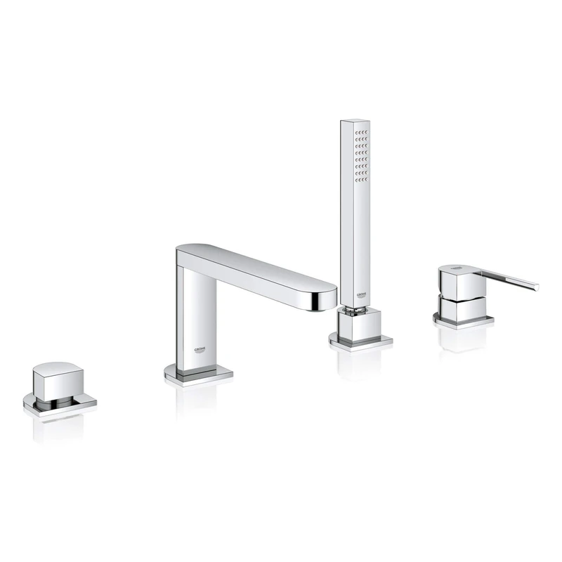 GROHE Plus 4-Hole Single Lever Bath Combination, Rim-Mounted. Chrome Finish. 29307003