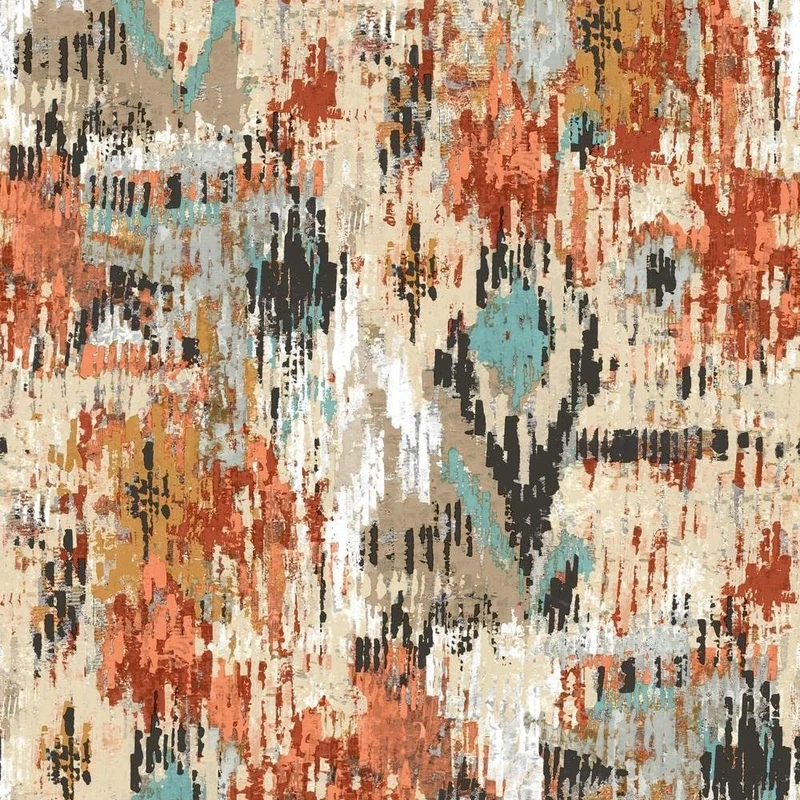 RoomMates RMK11247RL Orange Aztec Peel and Stick Wallpaper