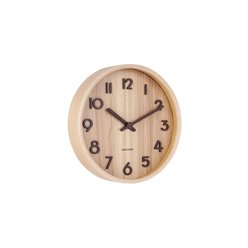 Karlsson KA5808WD Pure Small Round Wall Clock Light Wood Beige D22 x 4.5 cm - Image 1