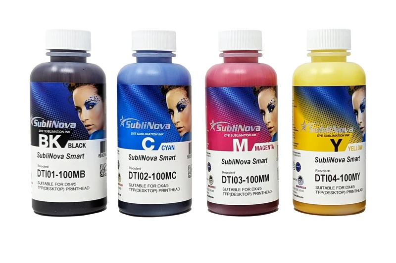 Ink Tec Sublinova Smart DTI Dye Sublimation Inks (4 Colour Set (C,M,Y,K), 100ml) - Image 1