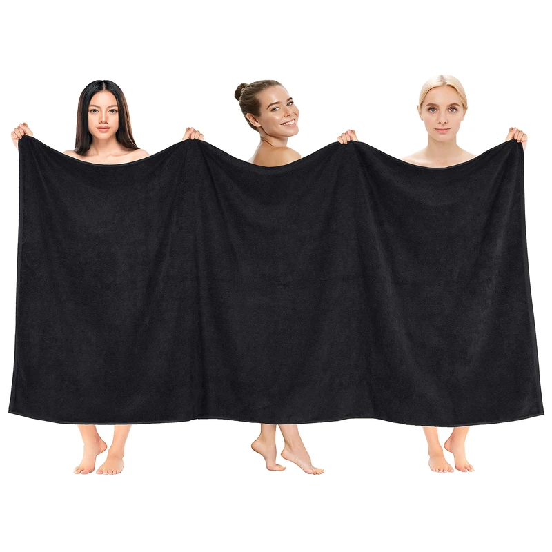 Cotton Paradise Oversized Bath Sheet, 100% Cotton 40x80 Clearance Bath Towel Sheet, Jumbo Large Bath Towel for Bathroom, Black Bath Sheet - Image 1