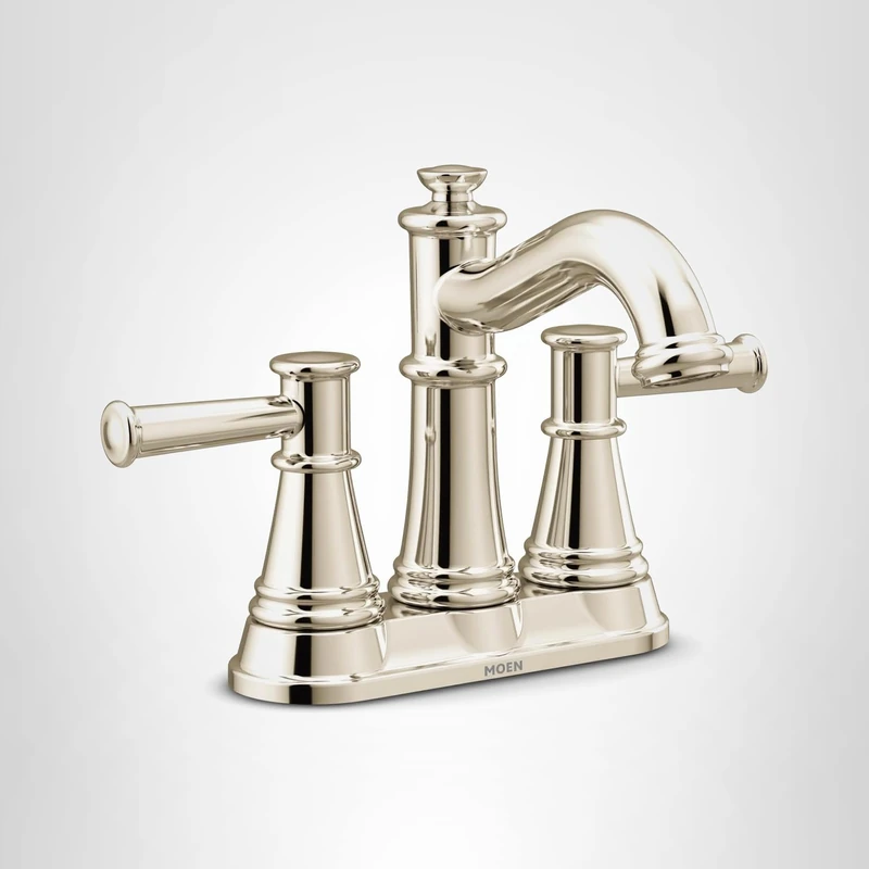 Moen 6401NL Belfield Two-Handle Centerset Bathroom Faucet Polished Nickel
