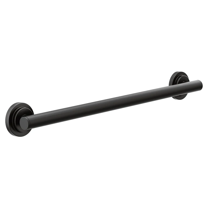 Moen YG0724BL Iso Collection Safety 24-Inch Stainless Steel Modern Bathroom Grab Bar, Matte Black, 24 Inch