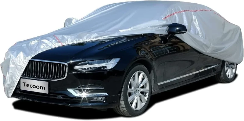 Tecoom Car Cover Waterproof All Weather Fit For Tesla Model 3 Toyota Corolla 2000-2023 Honda Civic 1991-2023, Kia Stinger/Forte, Subaru Legacy, Audi A3/A4/A5 etc, Car Cover Sedan With Lock/Door Zipper