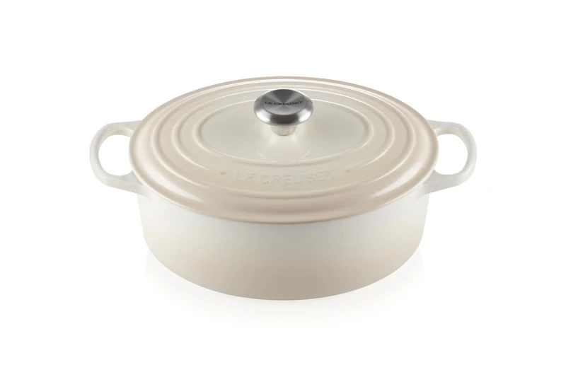 Le Creuset Signature Enamelled Cast Iron Oval Casserole Dish With Lid, 29 cm, 4.7 Litre, Meringue, 21178297164430