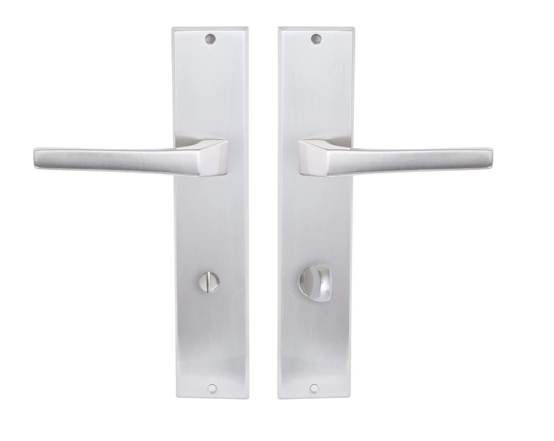 Brass Crank Set Made in Spain. Satin Nickel Semi-Gloss Varnish. Plate Measurements: 230 x 50 mm. - Image 1