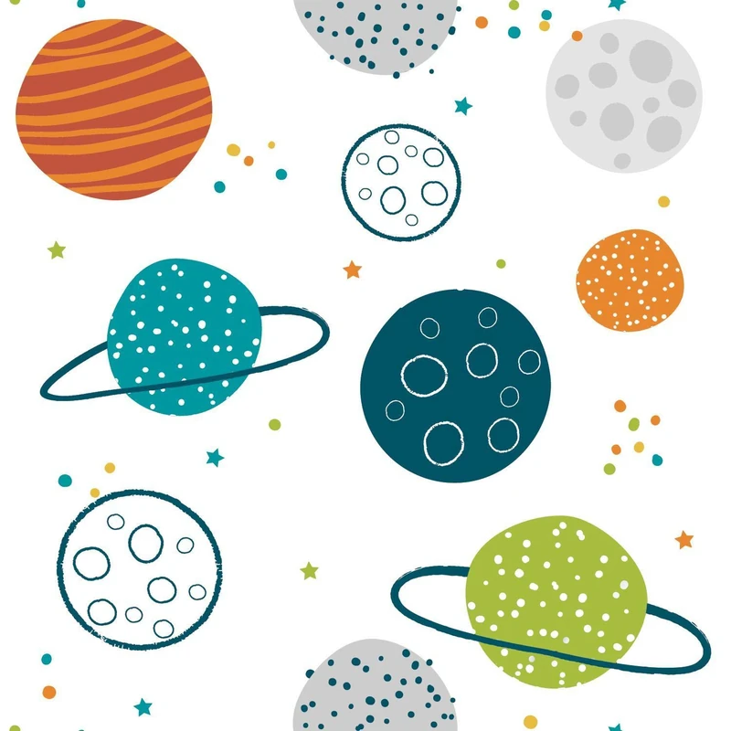 Colorful Planets Self Adhesive Wallpaper